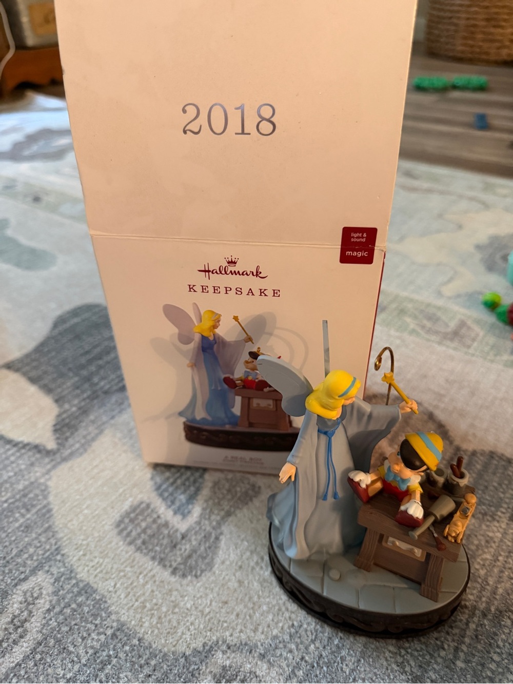 Hallmark Blue and Yellow Fairy with Pinocchio Figurine Ornament